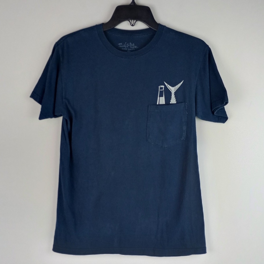 Salt Life Mens S Blue Graphic On Salt Time Fishing Beach Short Sleeve Tshirt